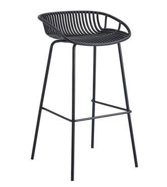 Home Heavenly Pack 4 taburetes minimalistas de polipropileno y metal negro