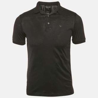 Emporio Armani Black Jersey Polo T-Shirt