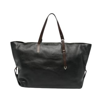 Paul Smith Leren Holdall - Heren - Tassen - Zwart - Maat: ONE Size Leer