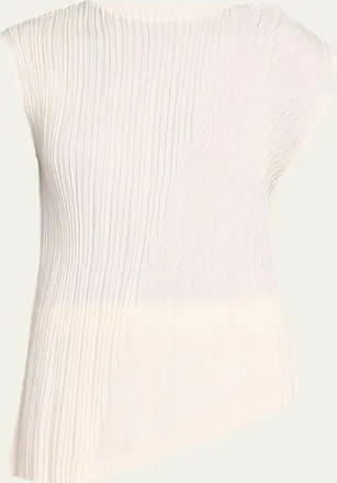 Issey Miyake Unfurling Pleats Sleeveless Asymmetric Top