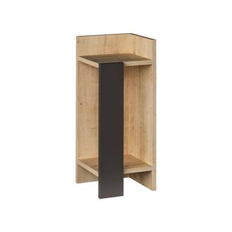 Dmora Mesa De Noche Taurus, C&oacute;moda Baja, Mesilla De Noche, Estante De La Cama, 25x27h60 Cm, Roble Y Antracita, Con Embalaje Reforzado - Dmora