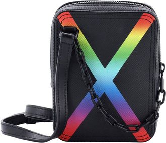 Louis Vuitton Black Taiga Leather Danube Messenger Rainbow (Authentic Pre-Loved)