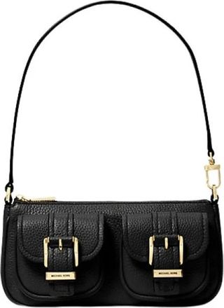 Michael Kors Zoe Small Pebbled Leather Pochette - Dames - Schoudertassen - Zwart - ONE Size - Leer - Tassen