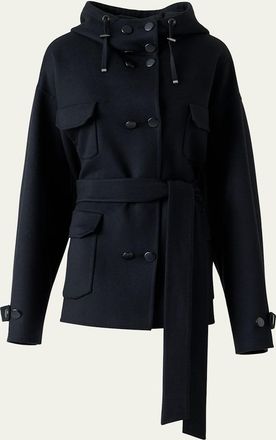 Akris Donna Belted Cashmere Parka Jacket