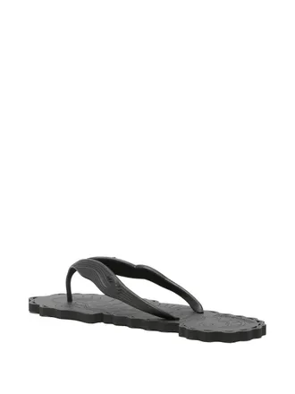Zimmermann Seahorse-Engraved Thong Sandals - Black