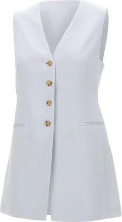HUGO BOSS Julinial Vest - Dames - Gillet - Blauw - M - Polyester - Kostuums