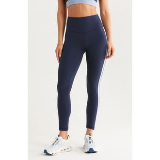 Zella Studio Luxe Colorblock High Waist 7/8 Leggings in Navy Sapphire - Blue at Nordstrom Rack, Size Medium