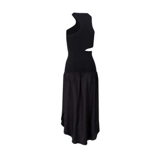 Stella McCartney Zijden Maxi Jurk met Cut-Outs - Dames - Jurken - Zwart - Maat: M Zijde