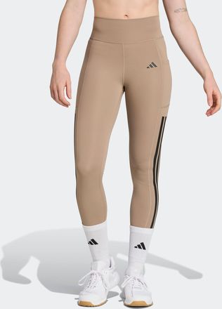 adidas Trainingstights ADIDAS PERFORMANCE OPT 3S 1/1, Damen, Gr. XL, N-Gr, braun (chalky braun), Obermaterial: 77% Polyester, 23% Elasthan, Hosen Trainingsti
