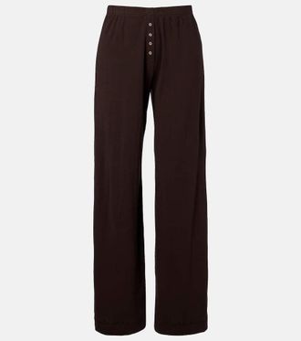 Leset Pantaloni Pointelle in cotone a gamba larga