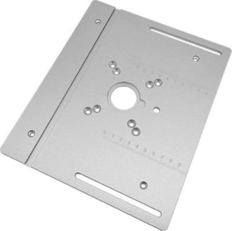 OEM Placa De Inserci&oacute;n Para Mesa De Fresadora, Aleaci&oacute;n De Aluminio, Fresadoras De Madera, Tablero Abatible, Recortadora, Sierra De Mesa, Plata