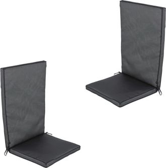 EDÈN JARDÍ Pack de 2 cojines textilene para sillas de exterior reclinables negro