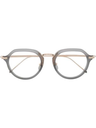 Thom Browne Bril met rond montuur - Grijs