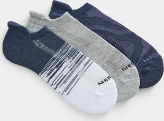 Merrell Mens Patterned padded ped socks 3-pack