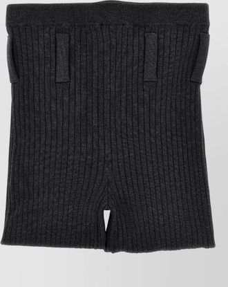 Prada ribbed cotton tights elastic waist belt loops