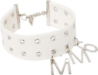 Maison Margiela Experimentele Logo Hanger Chokerecklace - Dames - Kettingen - Wit - ONE Size - Katoen - Accessoires