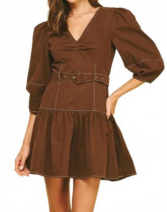 Pinch Design Alex Belted Mini Dress In Coco