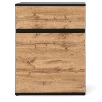 OEM C&oacute;moda Wotan Negra Con Cajonera 60cm Moderno Sal&oacute;n Dormitorio Sin Tiradores