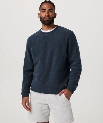 Vuori Clothing Beach Fleece Crew Neck T-Shirt | Ink Heather | Medium