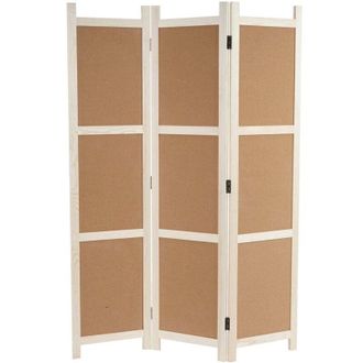 Hhg Paravento divisore bacheca sughero separe HHG 815 3 pannelli 2x120x166cm