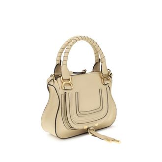 Chlo&eacute; Womens Marcie Shoulder Bag Beige Calf Leather Bos