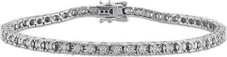 Mimi & Max Created Forever 1 - 3 1/8ct TW Lab-Grown Diamond Tennis Bracelet Sterling Silver