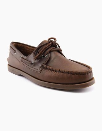 Sperry Top-Sider Womens Sperry Authentic 2 Eye Boat Leather Womens Medium Brown Boat Shoes - Size: UK 8 / eu 41.5 / us 10.5