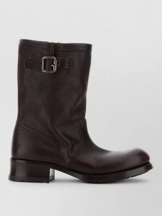 Prada ankle boots with block heel and buckle