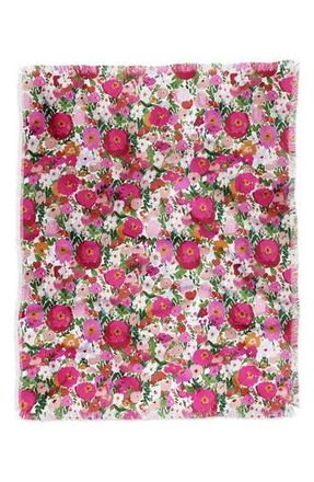 Deny Designs Fringe Trim Throw Blanket in Pink at Nordstrom Rack