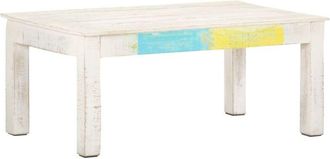vidaXL Coffee Table White 110x60x45 cm Solid Mango Wood vidaXL