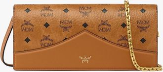 MCM Small Diamond Clutch in Visetos Leather Mix in Cognac at Nordstrom