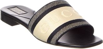Gucci Web Canvas & Leather Sandal