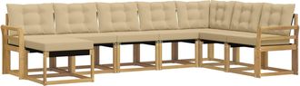 vidaXL Conjunto De Sof&aacute;s De Exterior 8 Uds. Y Beige Vidaxl