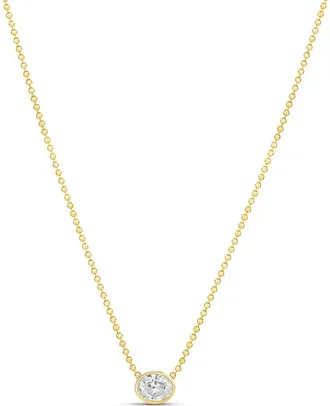SHYMI 14k Gold Plated Oval Pendant Necklace at Nordstrom