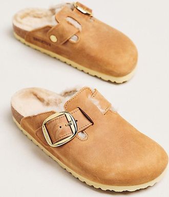 Birkenstock Boston Big Buckle Shearling Clogs