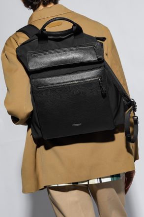 Giorgio Armani Backpack With Logo, Mens, Black