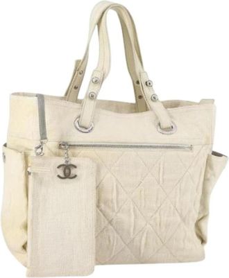 Chanel Pre-owned Vintage Tote Bag - Dames - Vintage Shopper - Wit - ONE Size - Vintage