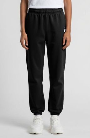 Dalix Heartly Ghost Midweight Relaxed Fleece Track Pants in Black at Nordstrom, Size Xx-Large