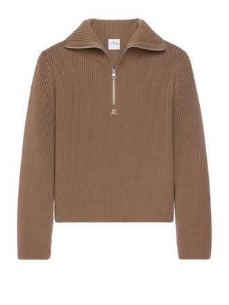 Courr&egrave;ges Ribbed Trucker Sweater