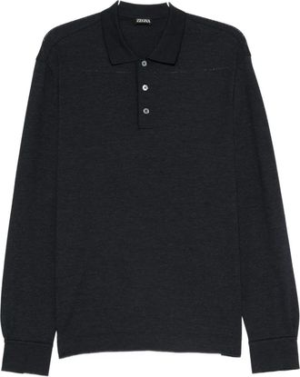 Ermenegildo Zegna Polo a maniche lunghe - Nero
