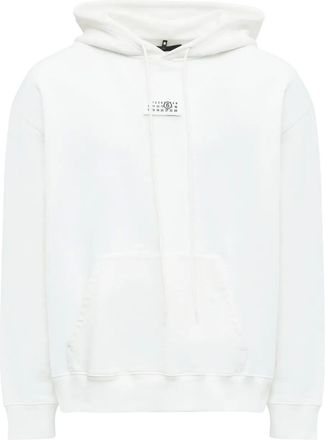 Maison Margiela Felpa con cappuccio e tasca - Bianco