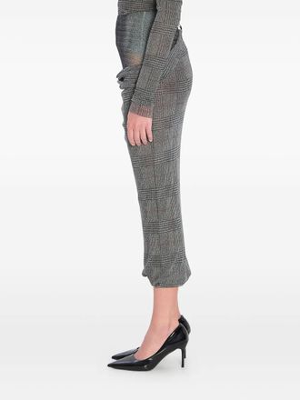 Jean Paul Gaultier Gonna midi Body Shadow a quadri - Grigio