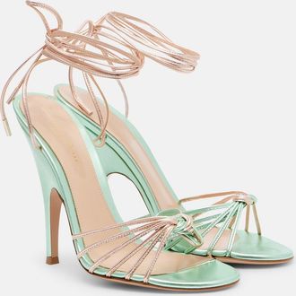 Gianvito Rossi Metallic leather slingback sandals