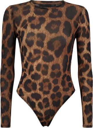 Philipp Plein Tule Bodysuit - Dames - Bodies - Bruin - M - Tule - Tops