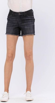 Judy Blue Bloom High Waist Maternity Denim Shorts In Black