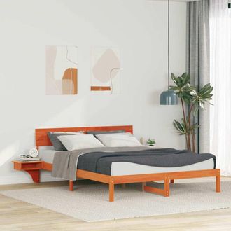 vidaXL Rete Letto Con Comodini Cera Marrone Legno Di Pino Massello - Vidaxl