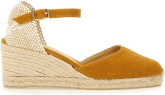 Castaner Orange Cotton Espadrille Wedges