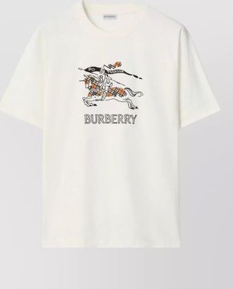 Burberry cotton logo-embroidered printed t-shirt