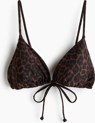 H&M Wattiertes Triangel-Bikinitop - Beige