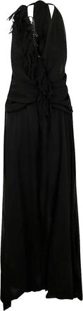 Blumarine Georgette Dress With Fringe